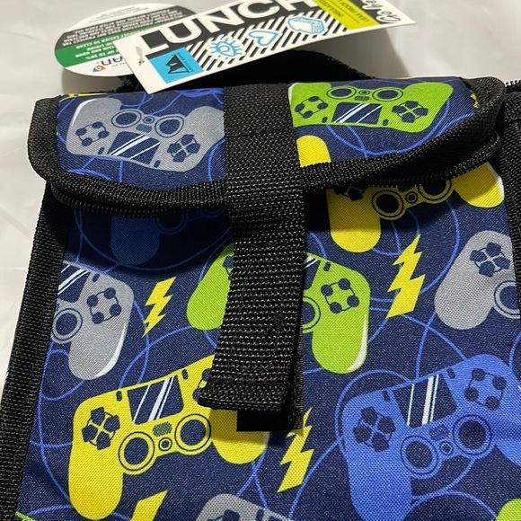 NWT Insulated Lunch Bag blue and green,abstract Fold Down Arctic Zone - Picture 7 of 8